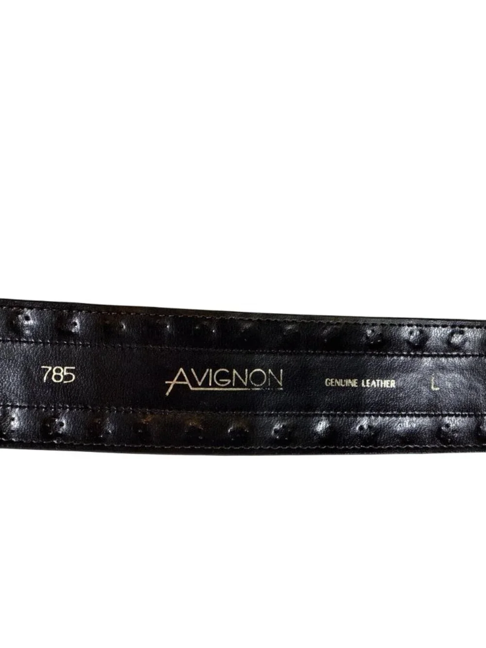 Avignon vintage Black Leather Belt Silver Lion Medallions Stud Detail 37, large